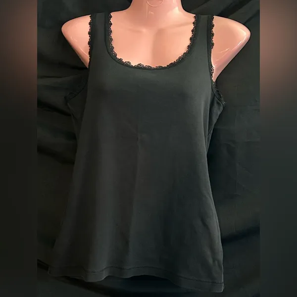 Jones New York Sport Lace Trim Black Tank Top Camisole SM - Image 6