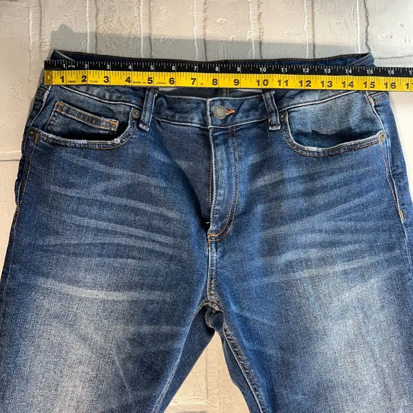 Miss Me Boot Jeans Womens 32 Blue Medium Wash Stretch Denim Whiskering NO‎ Bling - Image 2