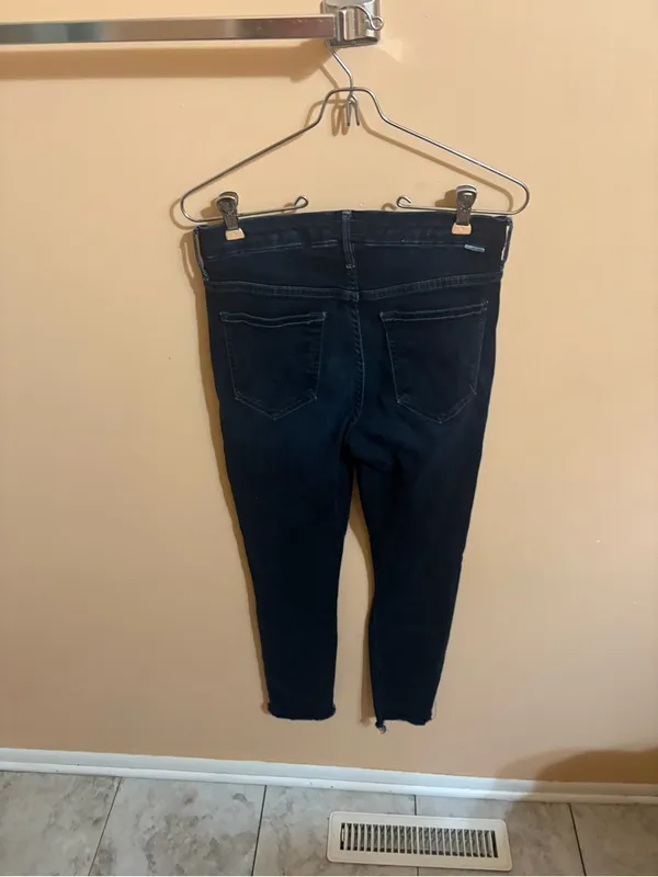 Mother High Waisted Looker Ankle Fray Jeans in Last Call - Image 5