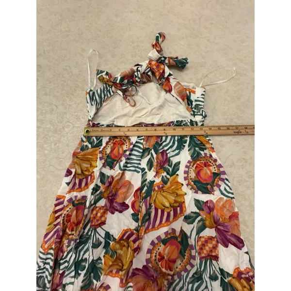 Paper Heart Dress Multicolor Fruit Floral Maxi Summer Ruffle Sundress Size Small - Image 11