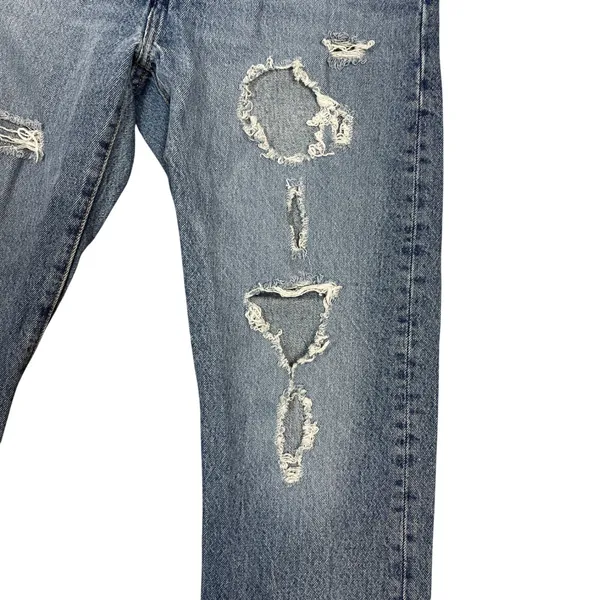 Levi's Premium 501 Jeans 28 Distressed Ripped Thrashed Grunge Straight Leg Denim - Image 13