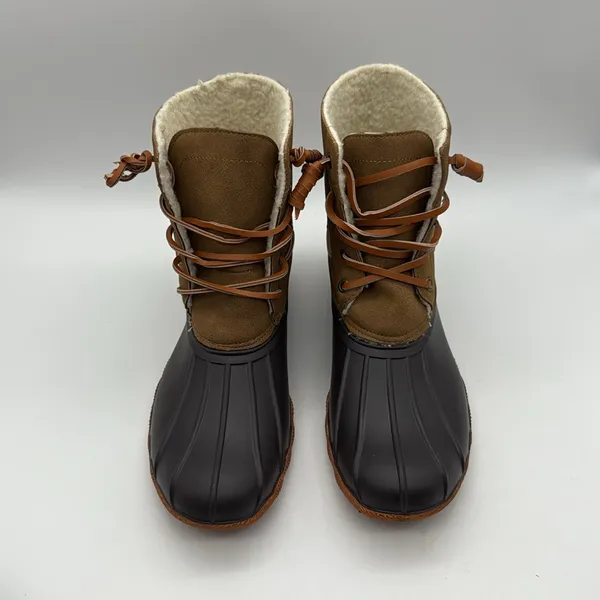 SEVEN7 HOLLIS Duck Boots. Light and dark brown Rain/Winter Boots. - Image 3