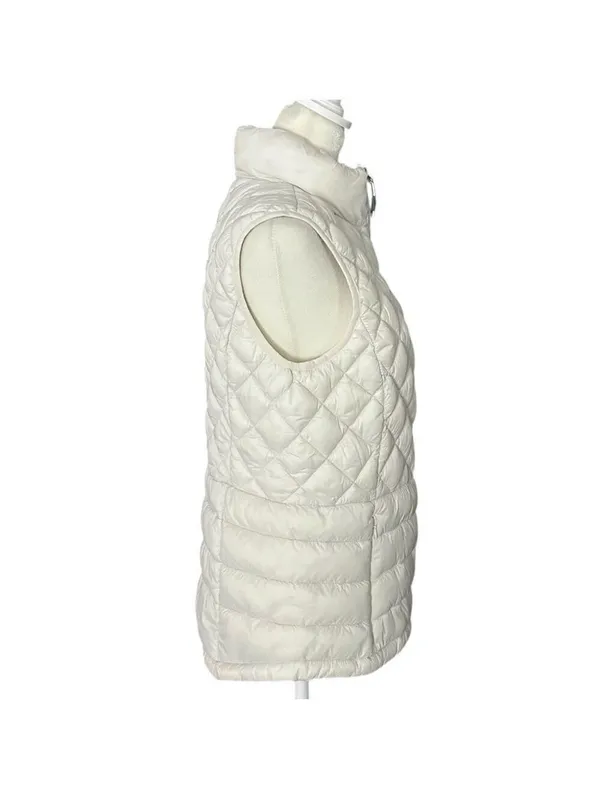 ZeroXposur Elena Quilted Vest with Pockets Full Zip White Size Small - Image 3