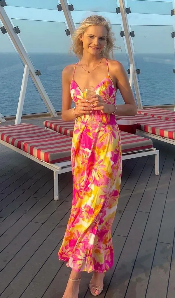 Hello Molly Pink Floral Maxi Dress - Image 3