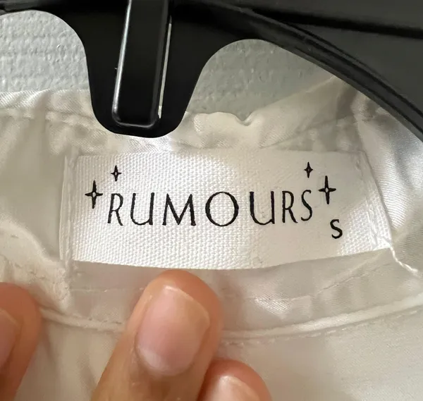 Shop Rumours Feather Trim Silk Top White - Image 5