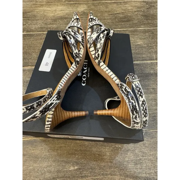 Coach Meg heel ankle-strap sandal featuring‎ a kitten heel Genuine Snakeskin - Image 7