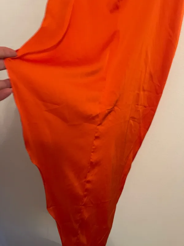 Oh Polly Bright Orange Satin Skirt with a Top - Image 11