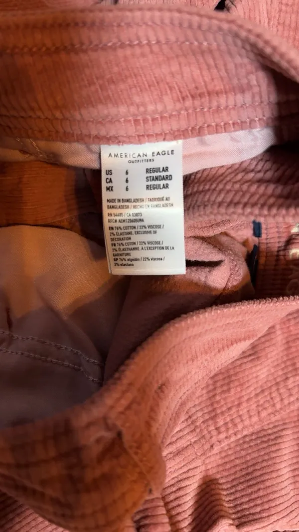 Pink American Eagle Outfitters cotton & viscose cargo pants - Image 3