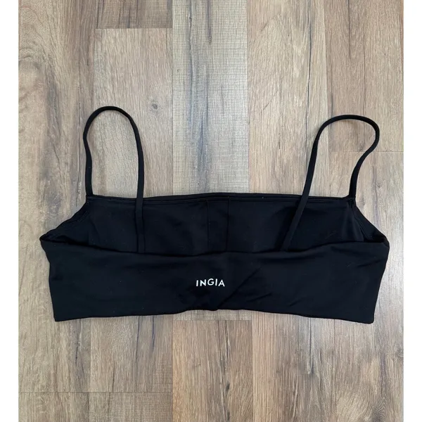 INGIA Black Bandeau Bikini Top XL‎ Stretch Minimal Swim Bralette Strap - Image 3