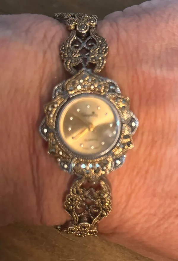 Vintage Regency Marcasite Filigree Band Watch - Image 6