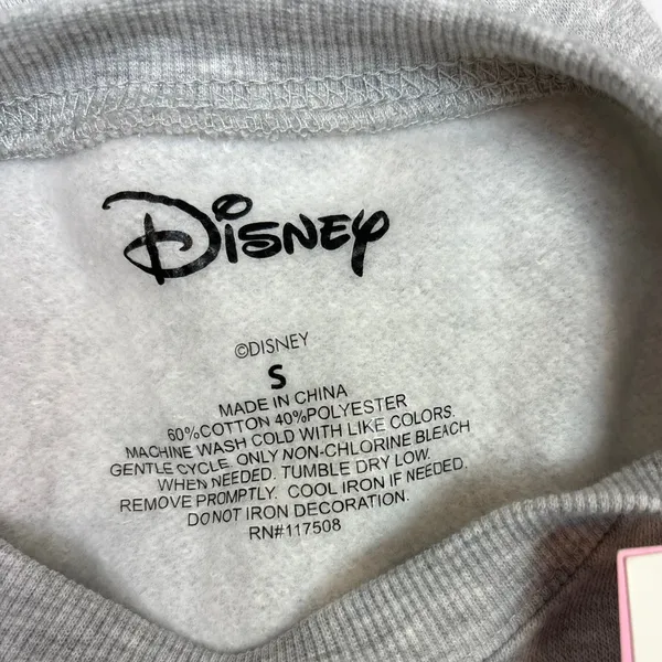 NEW Disney Mickey Mouse Goofy Minnie Grey Long Sleeve Sweatshirt Sweater Top S - Image 6