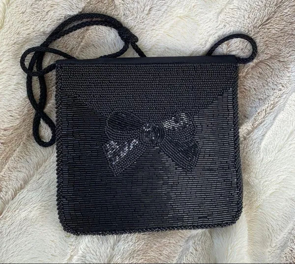 Beaded Evening Bag Black - Image 3
