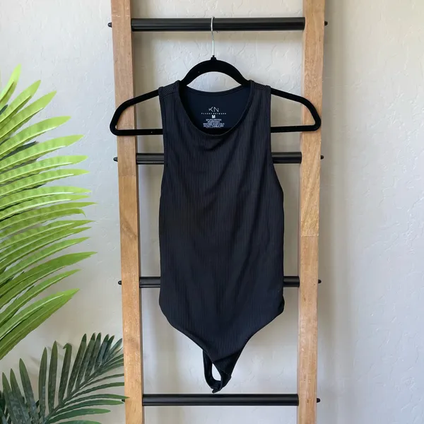 Klassy Network Black Ribbed Sleeveless Bodysuit - Image 4