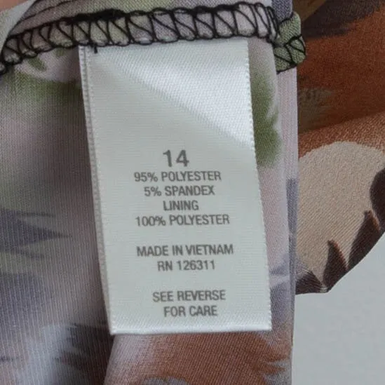 Dressbarn Womens Floral Sleeveless Babydoll Dress 14 Forest Fairy Goblincore Y2K - Image 6