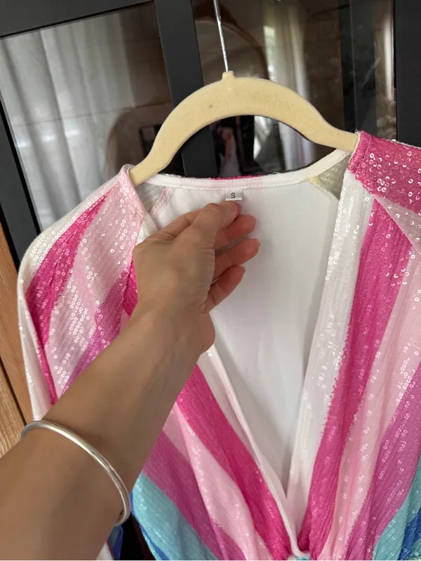 Amazon Sequined romper lover taylor swift unicorn pastel striped rainbow Gabrielle - Image 7