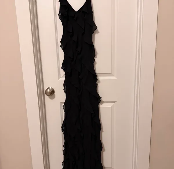 Altar'd State Ruffle Black Dress maxi - Image 4