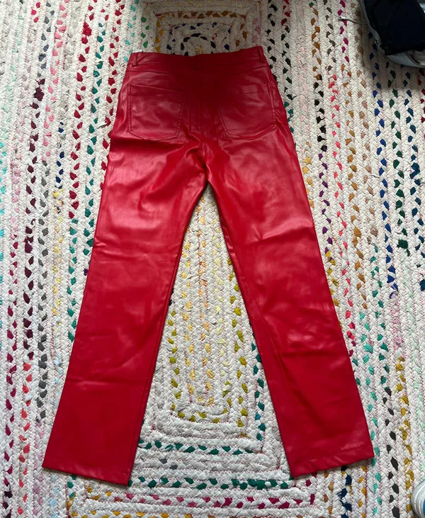 ZARA Red Leather Pants - Image 3