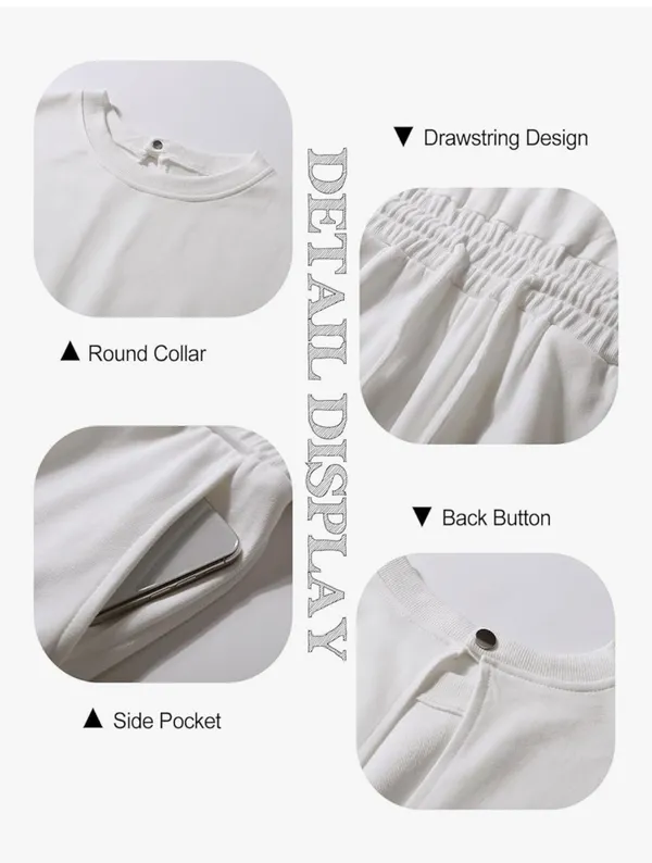 White Drawstring Jumpsuit - Image 3
