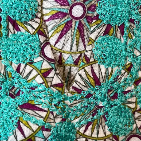 Tyler Boe Geometrical Patterned Embroidered Tunic Sz 4 100% Cotton Coastal Beach - Image 8