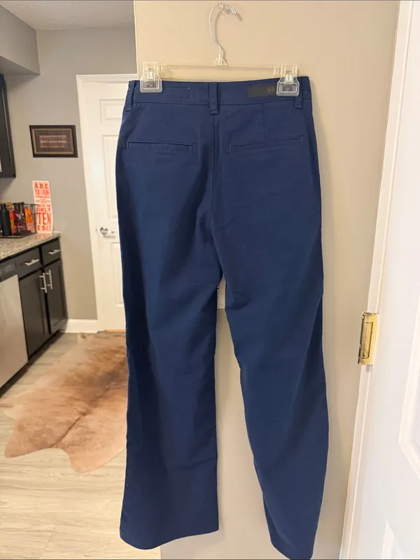 AG Adriano Goldschmied $235 Jules Pleated Wide Leg Chino Pants in after midnight blue 26 - Image 9