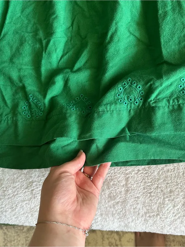 Soft Surroundings Emerald Square-Neck Eyelet Cotton Blouse - Image 4