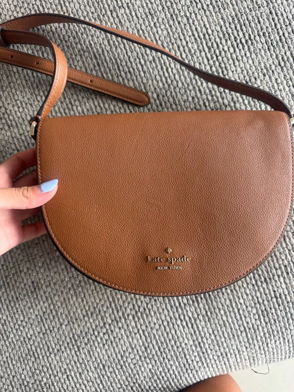 Kate Spade Crossbody Purse Brown Leather - Image 2