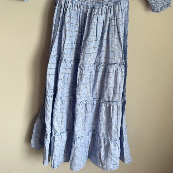 Hill House Nesli Dress in Diana blue check XS - Image 9