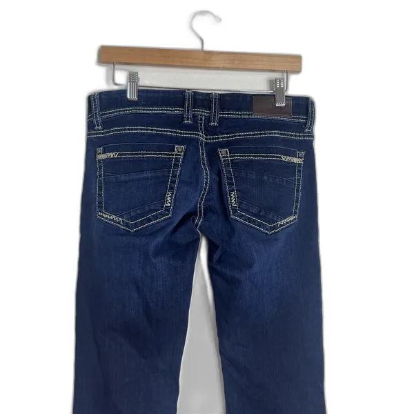 BKE Denim Stella Jeans Womens 28L Dark Wash Blue Bootcut Stretch Contrast Stitch - Image 10