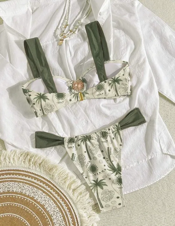 Shein plant print bikini - Image 3
