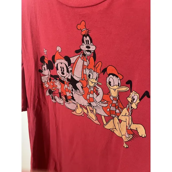 American Eagle Outfitters Shirt Wm Lg Red Disney World Mickey Mouse Christmas - Image 4