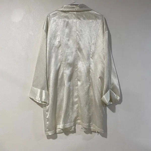 Victoria’s Secret Satin Robe M/L Ivory Champagne Vintage Lingerie Kimono - Image 4