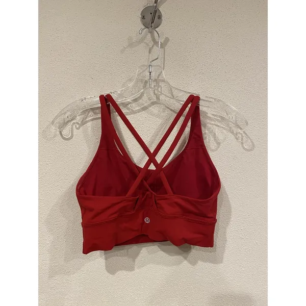 Lululemon Sports Bra Womens 8 Red Strappy Crossback Yoga Athletic Workout - Image 3