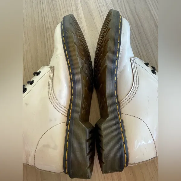Dr. Martens White and Black Lace-Up Boots - Image 6