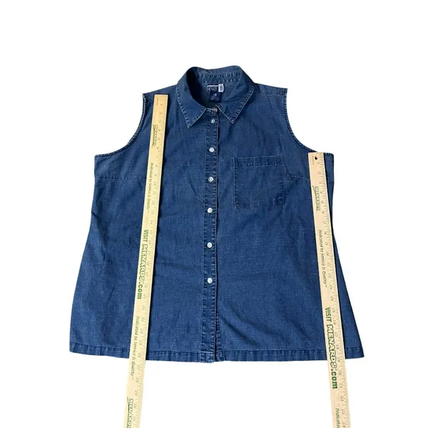 Vintage Venezia Jeans Linen Cotton Sleeveless Blouse 18/20 Used Linen Cotton - Image 8