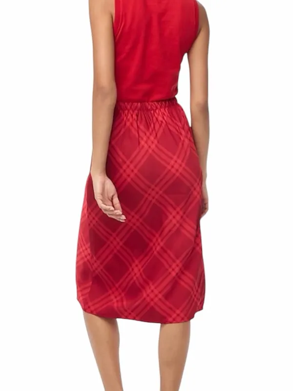 NWT J. CREW FACTORY Printed Bias Slip Skirt Autumn Crimson Candy Apple Medium - Image 2