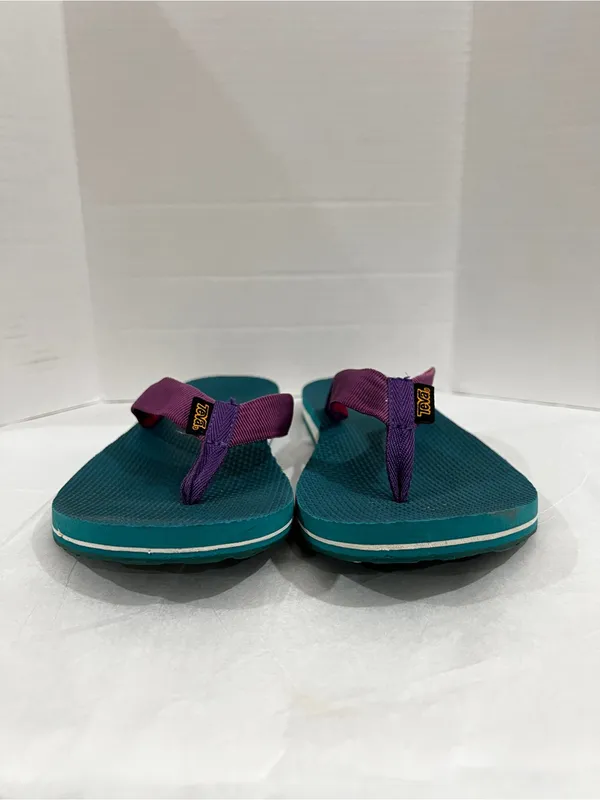 TEVA Deckers Flip-Flop Teal And Purple Size 9 Or 9.5 Lightweight Comfy - Image 2