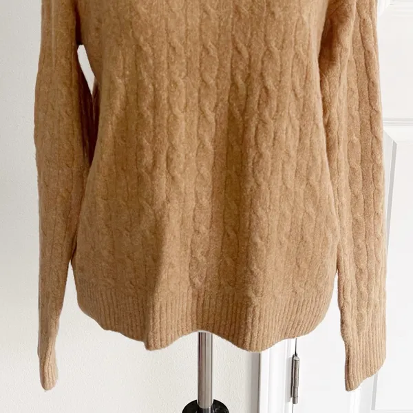 J. Crew Cable-Knit Mockneck Ultra Soft Sweater size Medium - Image 4