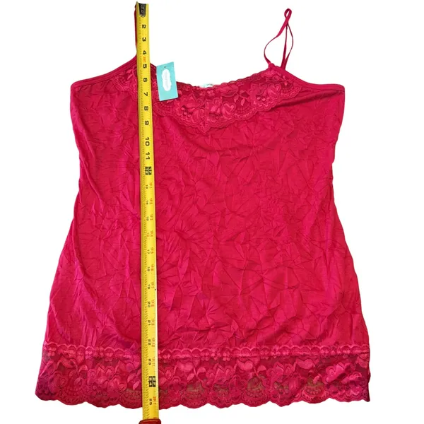 Maurice's Vintage Y2K Lace Trim Camisole Cami Tank Top Fuchsia Pink Fairy Whimsical Size L - Image 5