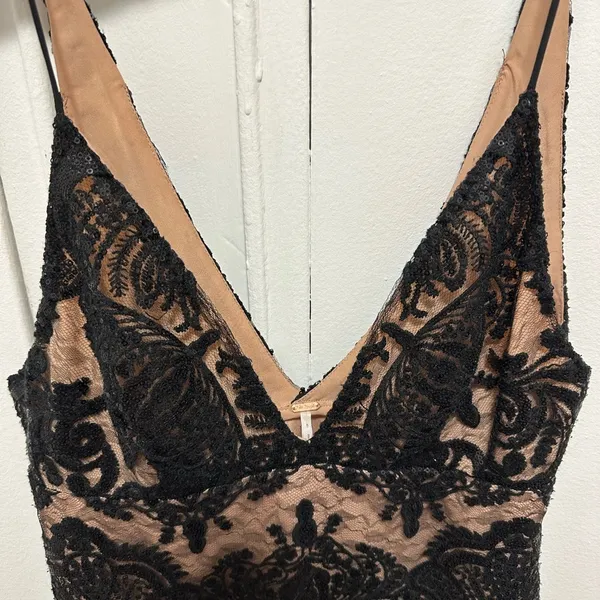 Revolve Free People Night Shimmers Mini Dress Black lace sequins 4 small - Image 10