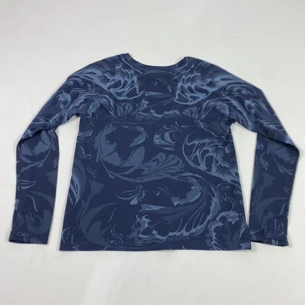 Fabletics‎ Shirt Womens Small Blue Camo Long Sleeve Crewneck Raglan Athletic - Image 5