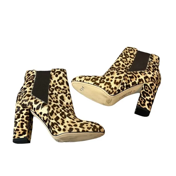 Sam Edelman Case Leopard Print Genuine‎ Calf Chelsea Ankle Booties sz 8 - Image 2