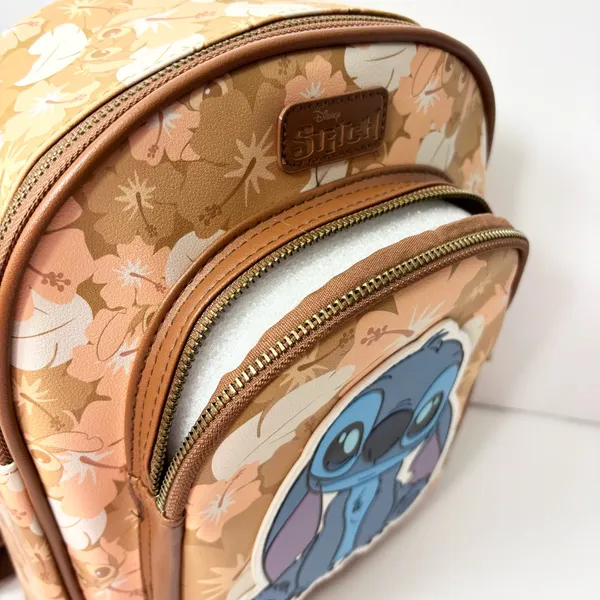 Disney Stitch Floral Backpack Brown,Tan, Fall Halloween New‎ - Image 3