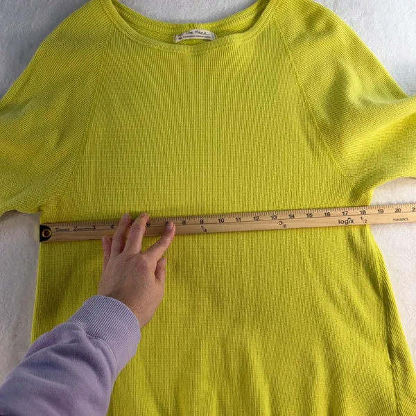 We The Free People Womens Small Amelia Tunic Thermal‎ Oversized Split Back Green - Image 9