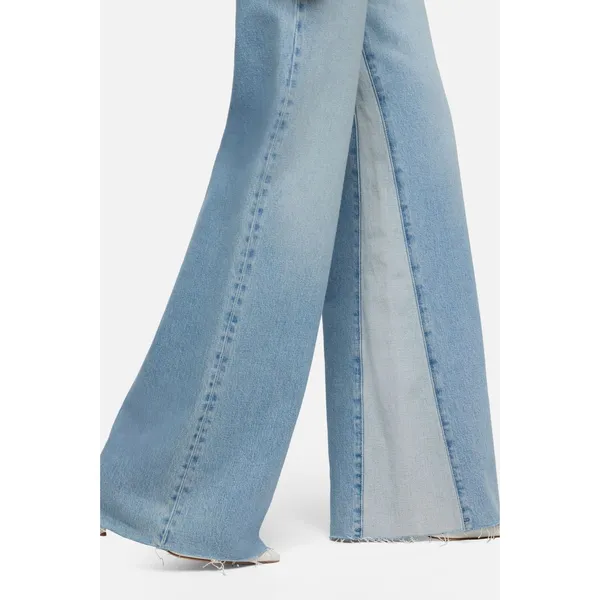 7 For All Mankind Paneled Lotta Wide Leg Jeans Seabreeze Blue Size 28 NWT - Image 3