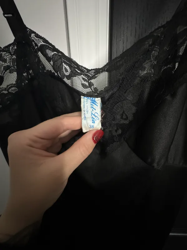 Black Satin Dress Size M - Image 4