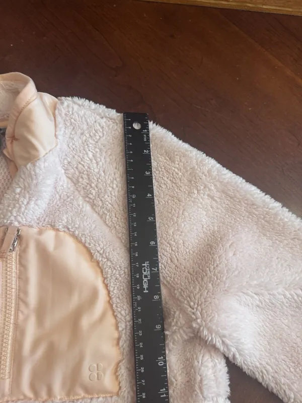 Sweaty Betty Jacket Womens XS Pink Peach Pennine Zip Up Soft Sherpa Fleece - Image 13
