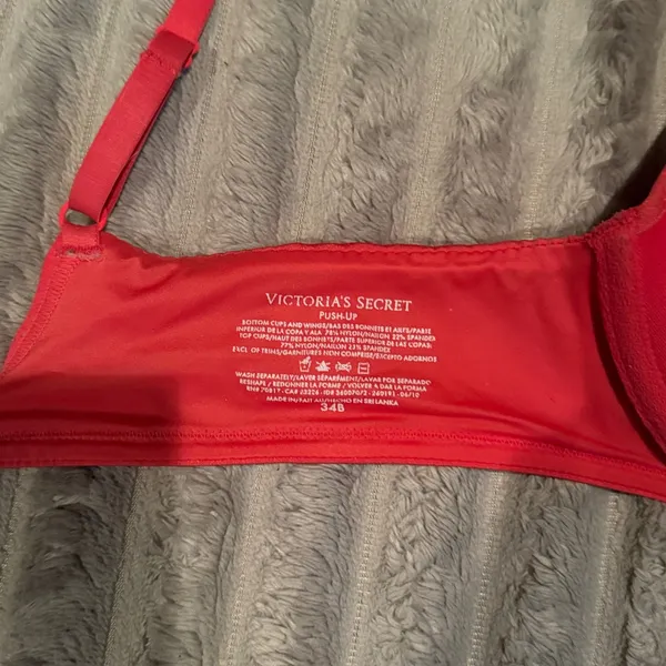 Victoria's Secret Coral Pink Push-Up Padded Underwire Bra 34B‎ 360070-2 - Image 4