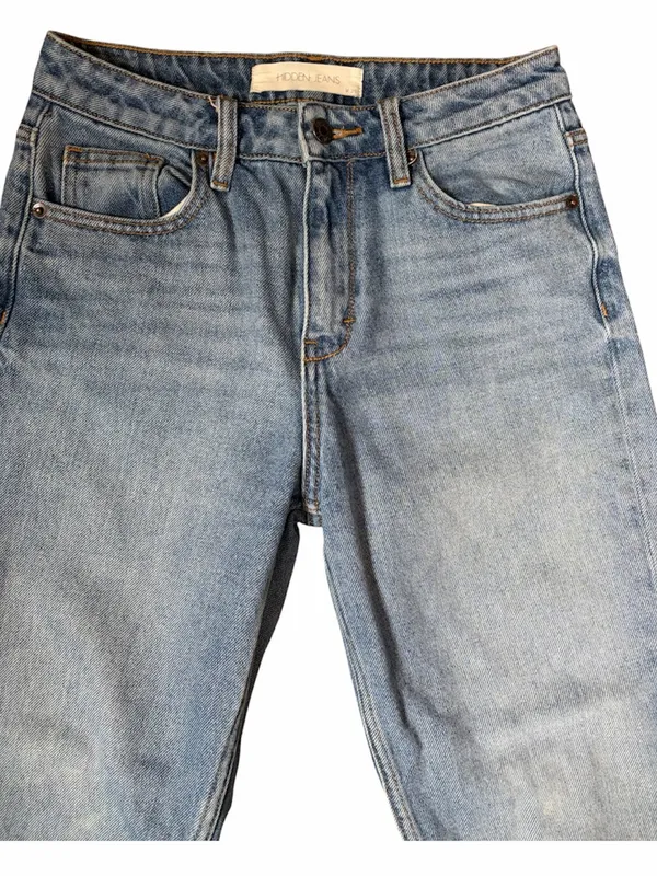 Hidden Crop Jeans Cutoff frayed hems Blue Size 26 - Image 5
