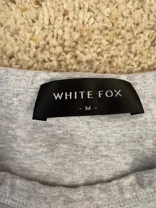 Grey Crop White Fox Boutique Top - Image 2