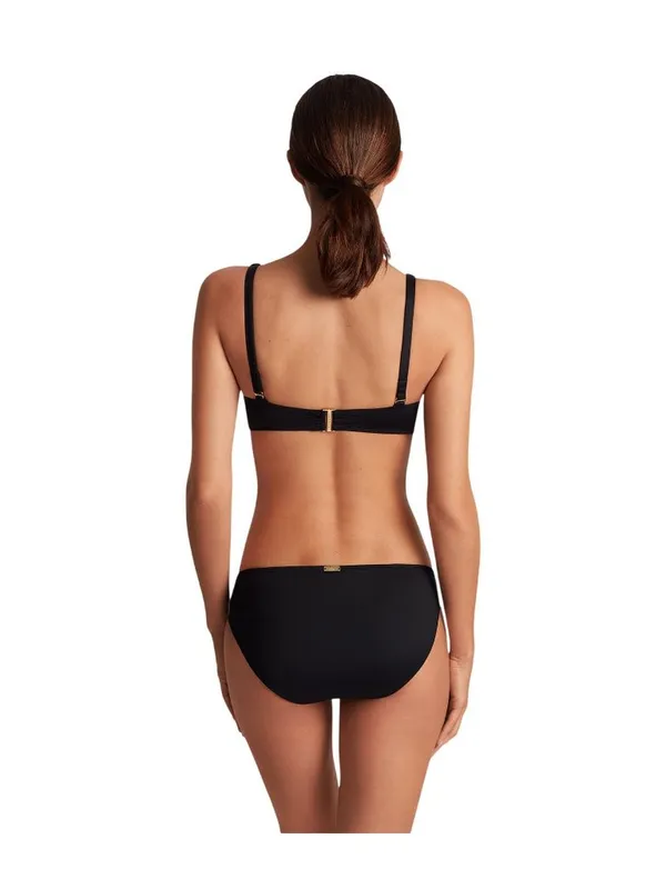 Lauren Ralph Lauren Womens Beach Club Solid Macrame Ring Top Bikini Black 10 - Image 7